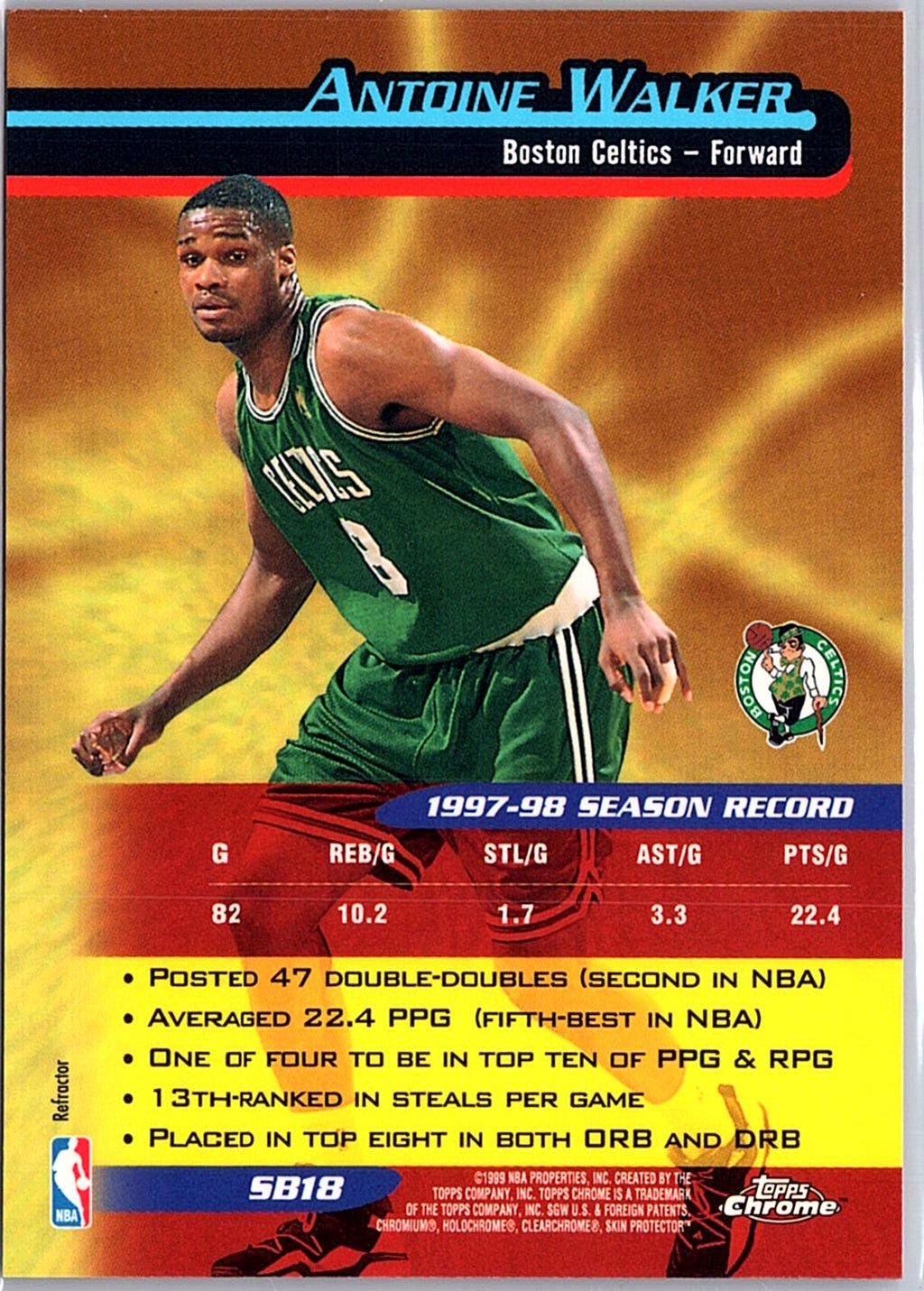 1998-99 Topps Chrome #SB18 Antoine Walker Season's Best Refractors