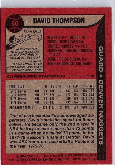 1979-80 Topps #50 David Thompson