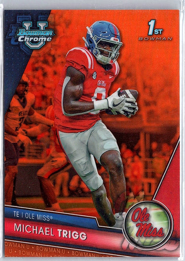 2023 Bowman University Chrome #128 Michael Trigg Orange Refractor #/25