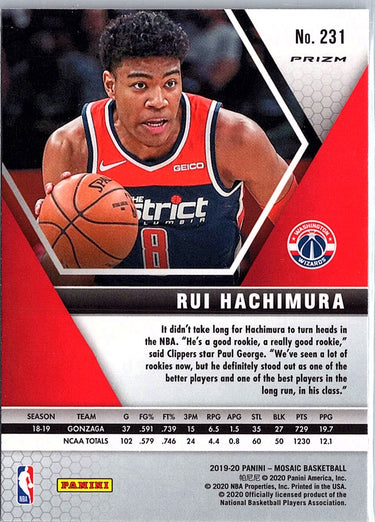 2019-20 Panini Mosaic #231 Rui Hachimura Green Prizm