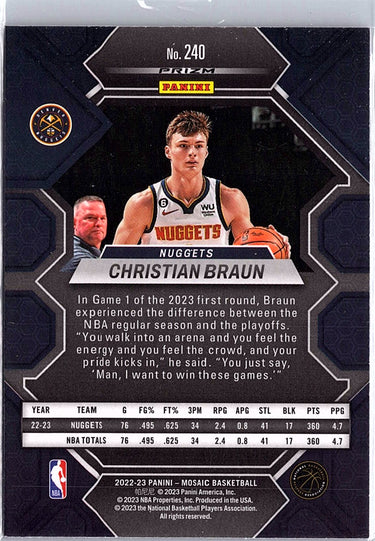 2022-23 Panini Mosaic #240 Christian Braun Red Wave
