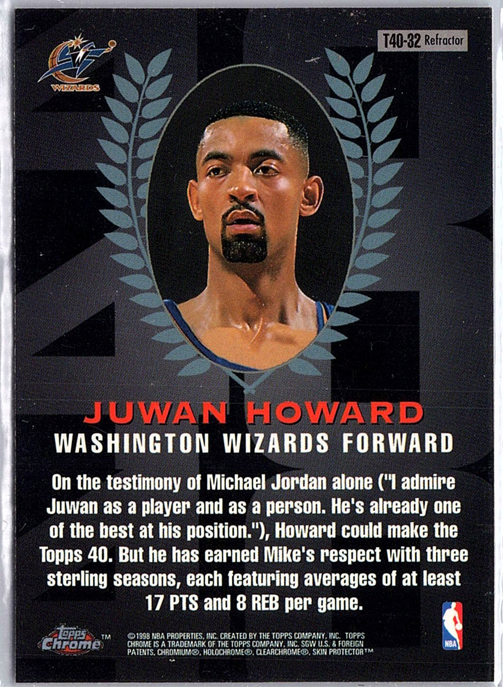 1997-98 Topps Chrome #T40-32 Juwan Howard Topps 40 Refractors