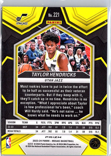 2023-24 Panini Mosaic #221 Taylor Hendricks Green