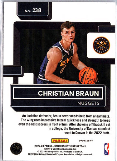 2022-23 Donruss Optic #238 Christian Braun Purple