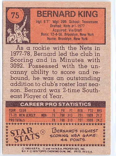 1978-79 Topps #75 Bernard King