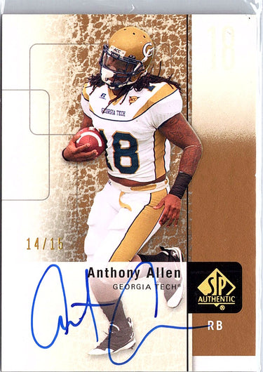 2011 SP Authentic #16 Anthony Allen Autographs