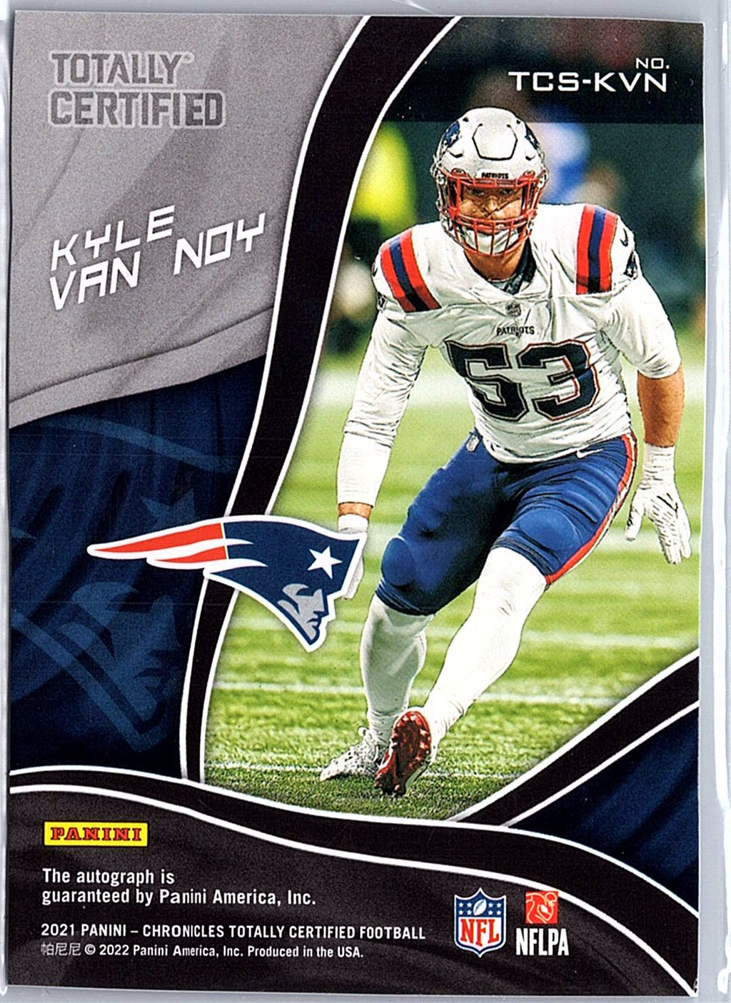 2021 Panini Chronicles Kyle Van Noy Totally Certified auto Blue #/50