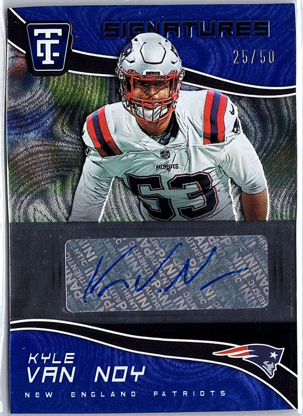 2021 Panini Chronicles Kyle Van Noy Totally Certified auto Blue #/50