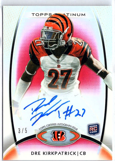 2012 Topps Platinum #139 Dre Kirkpatrick Rookie Autographs Red Refractors #/5