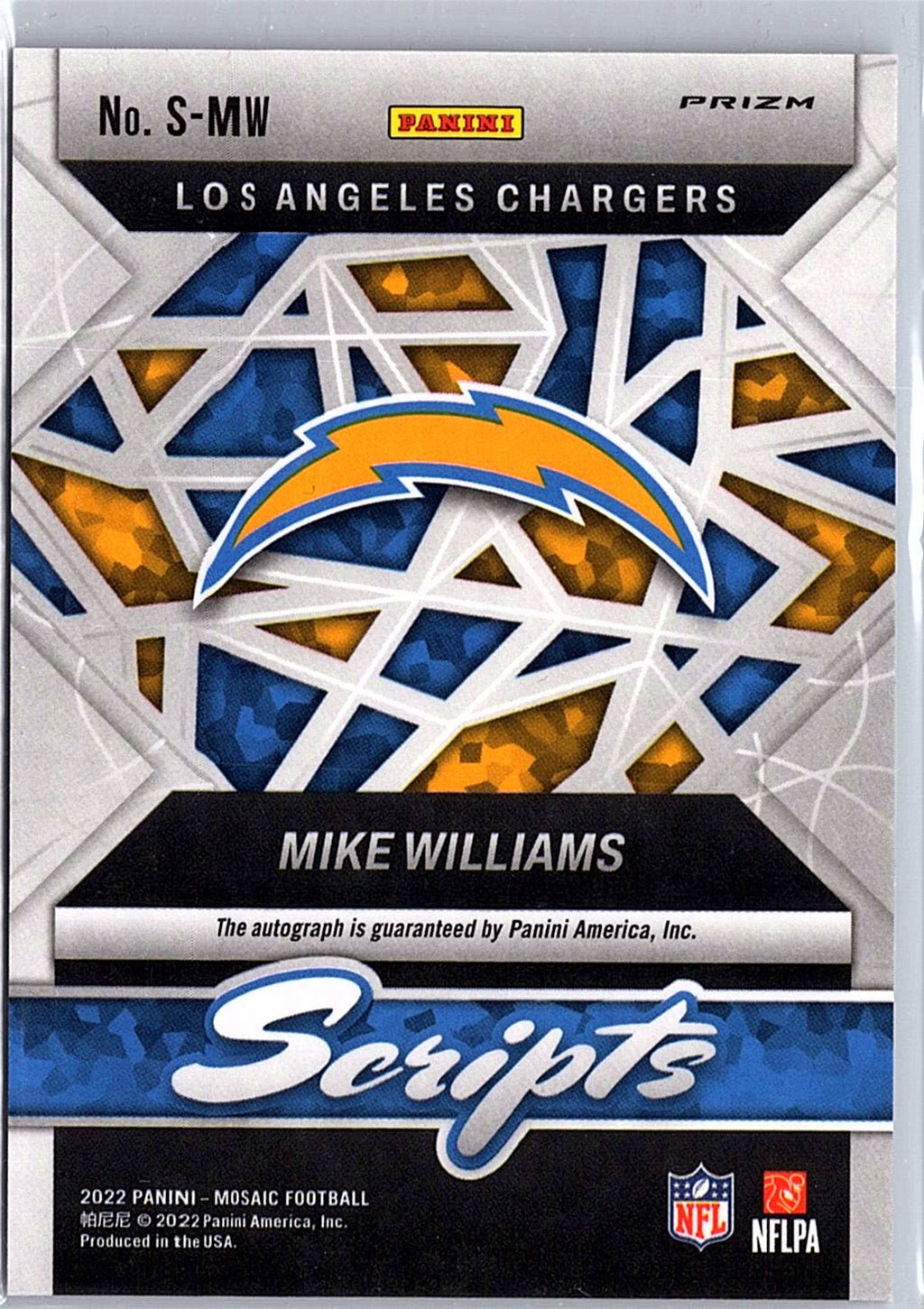 2022 Panini Mosaic #S-MW Mike Williams Scripts