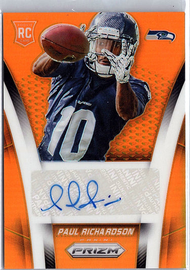 2014 Panini Prizm #AR-PR Paul Richardson Autographed Rookies Prizms Orange #/75