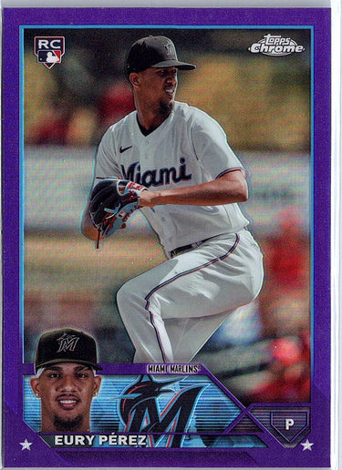 2023 Topps Chrome Update #USC100 Eury Pérez Purple #/250