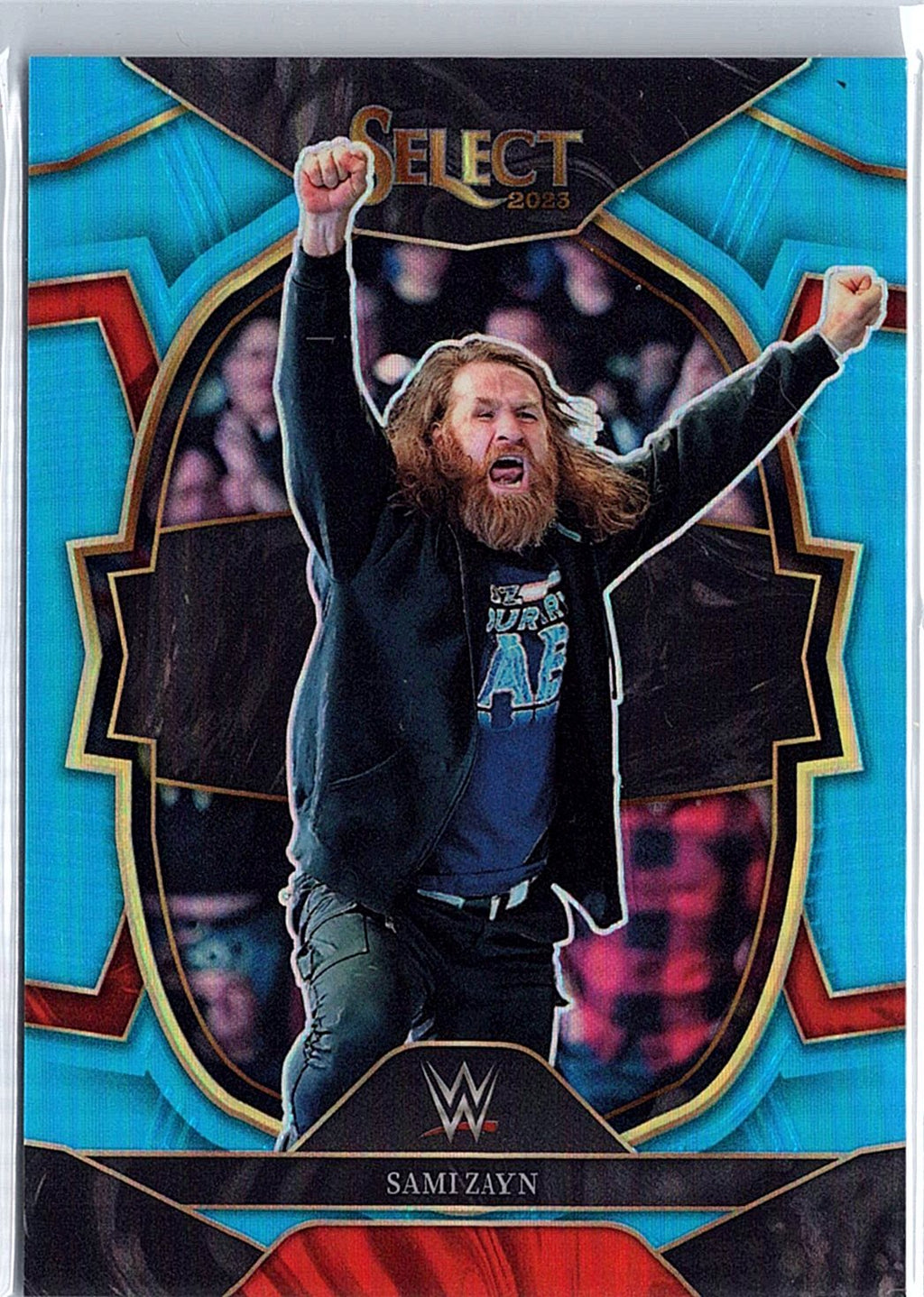 2023 Panini Select WWE #54 Sami Zayn Light Blue Prizms #/249