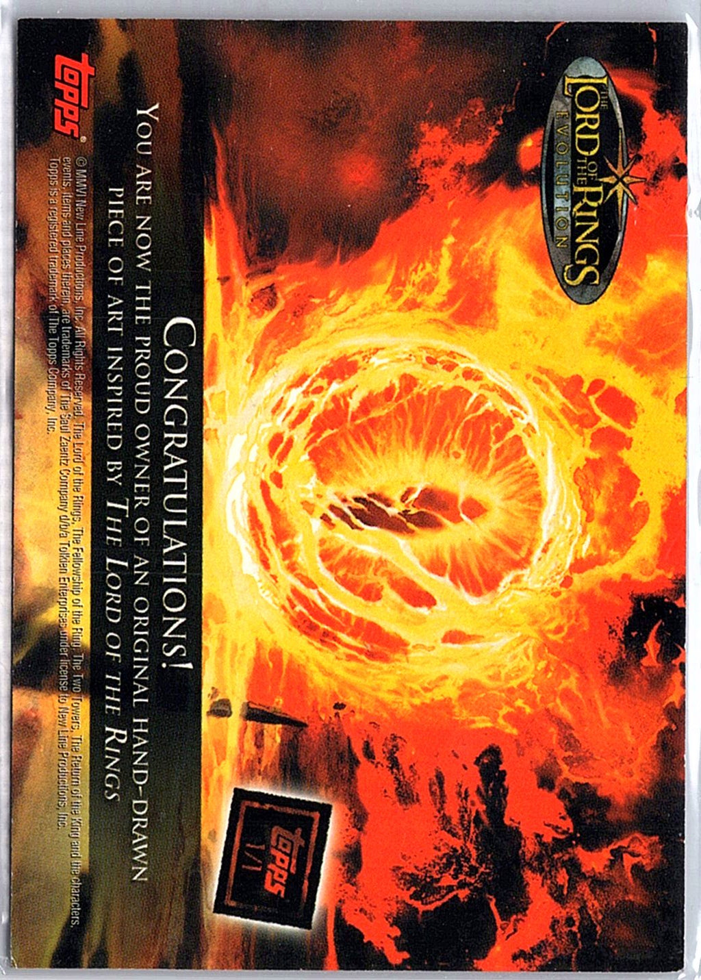 Topps Lord of the Rings Artist Originals Sketch #/1