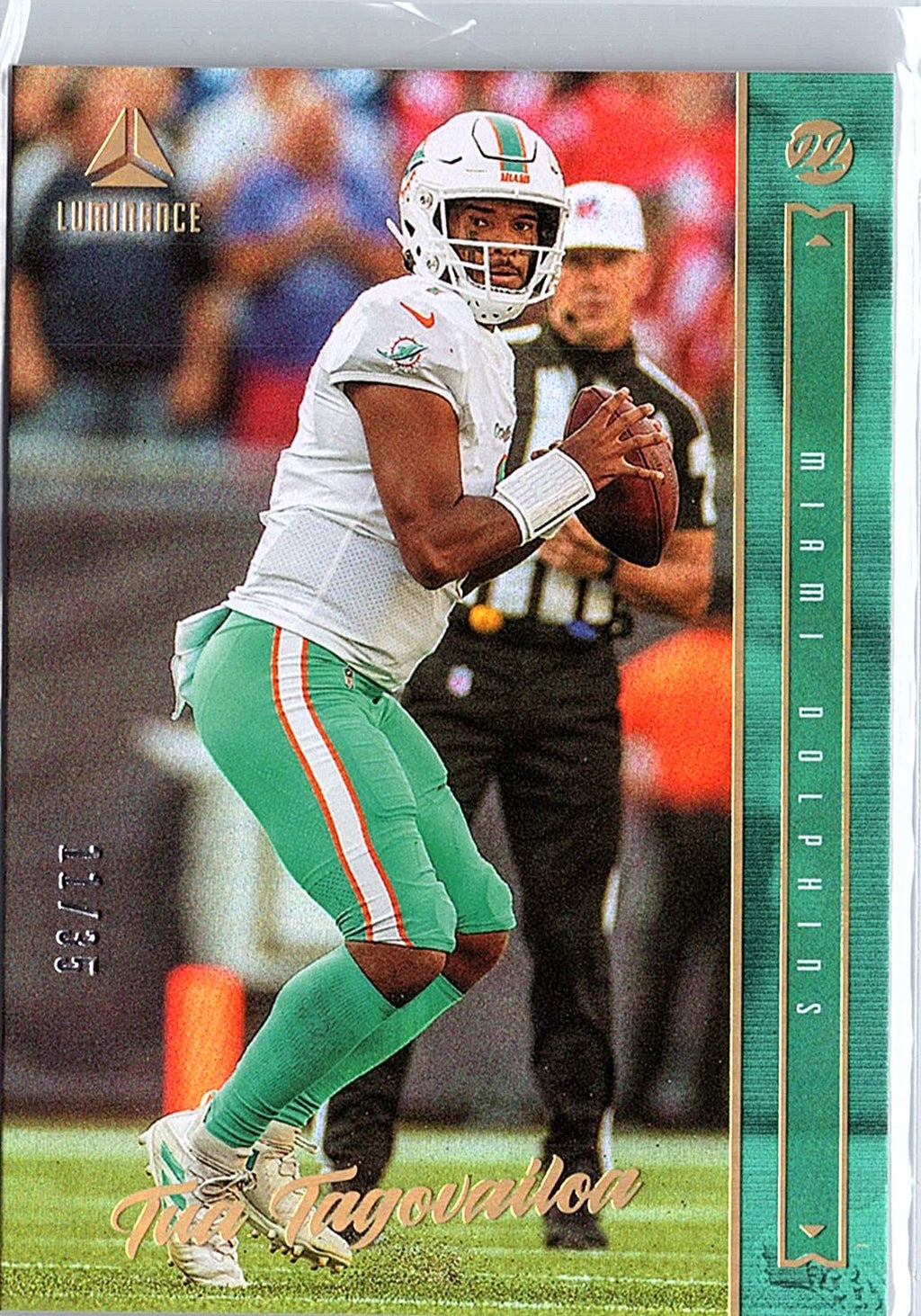 2022 Panini Luminance #60 Tua Tagovailoa Teal #/35