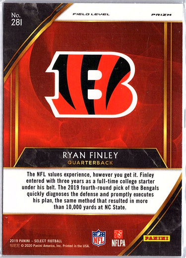 2019 Panini Select #281 Ryan Finley Silver Prizm