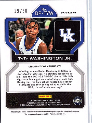 2022-23 Leaf Draft #BA-TWJ TyTy Washington Jr. Autographs Purple #/10