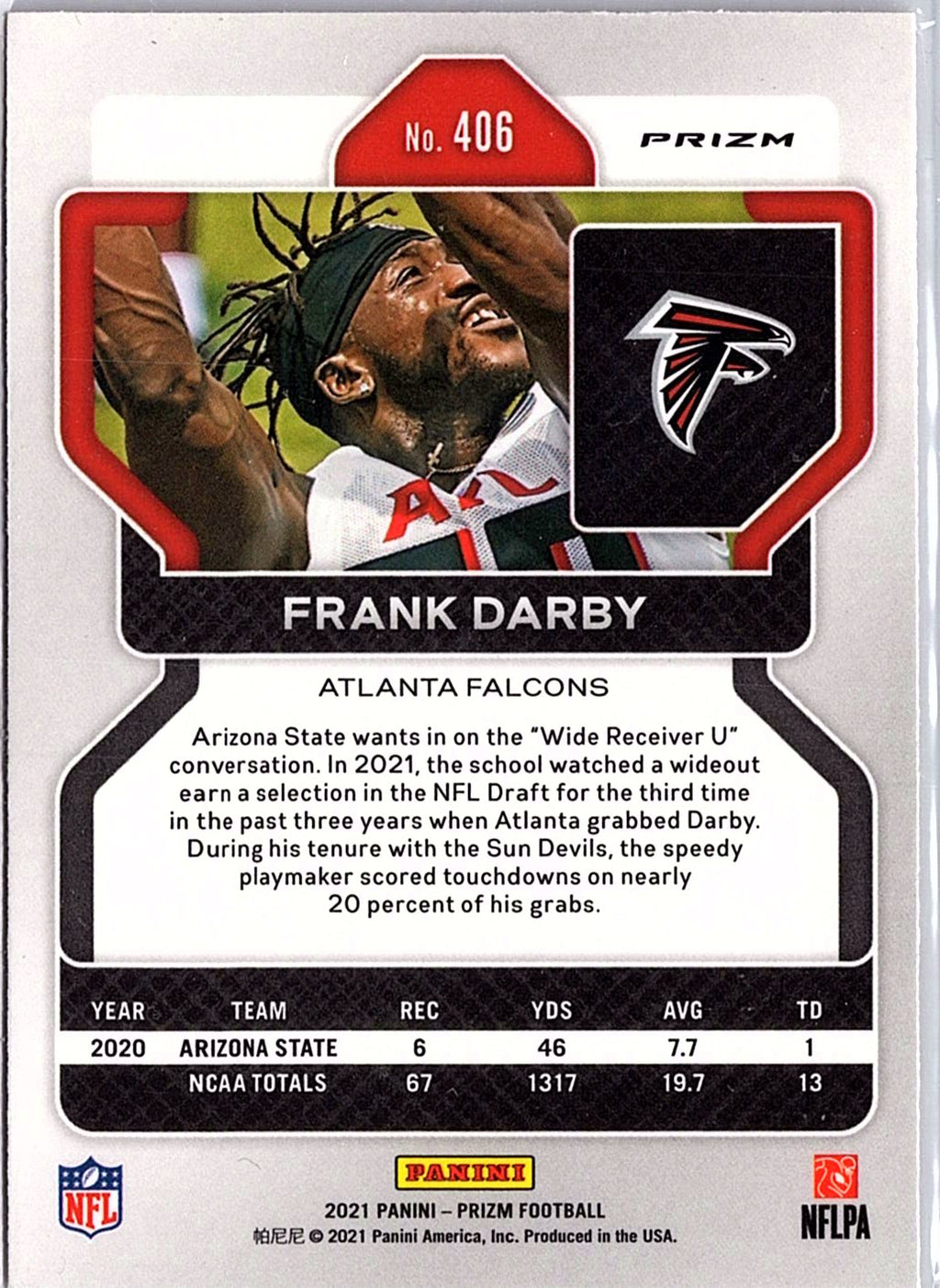 2021 Panini Prizm #406 Frank Darby Orange Ice