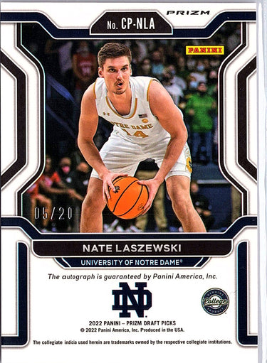 2022 Prizm Draft Picks Nate Laszewski College Penmanship auto Pink 20
