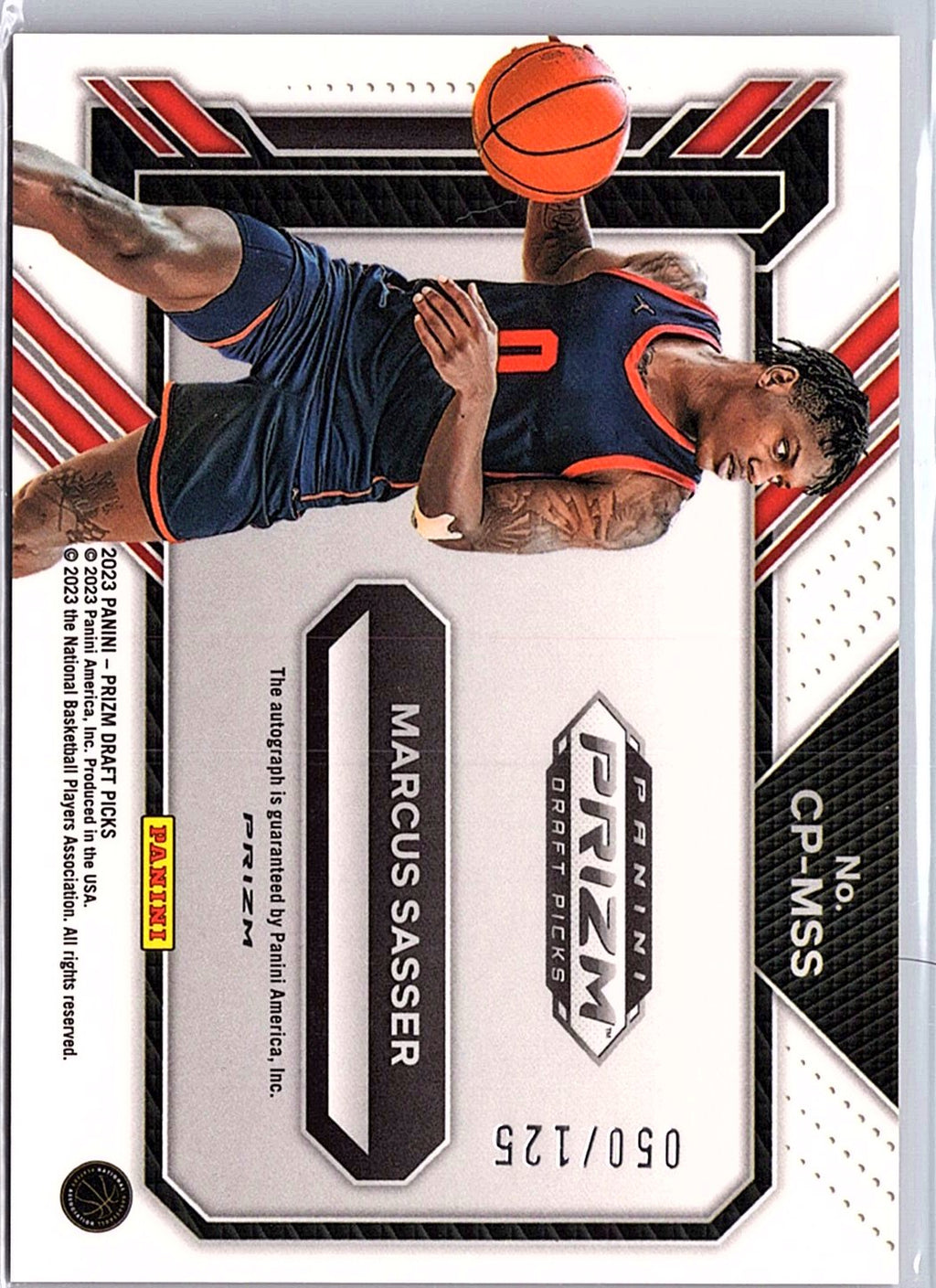 2023 Panini Prizm Draft Picks #CP-MSS Marcus Sasser College Penmanship Red #/125