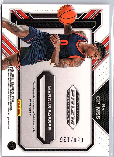 2023 Panini Prizm Draft Picks #CP-MSS Marcus Sasser College Penmanship Red #/125
