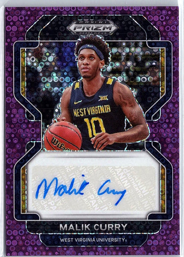 2022 Panini Prizm Draft Picks #DP-CUR Malik Curry Auto Prizms Purple /50