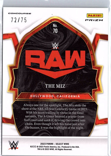 2023 Panini Select WWE #70 The Miz Neon Green Prizms #/75
