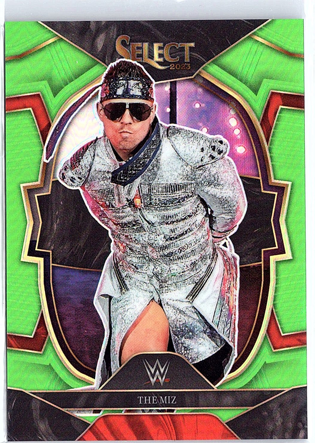 2023 Panini Select WWE #70 The Miz Neon Green Prizms #/75