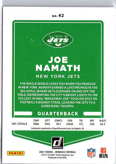 2021 Donruss #42 Joe Namath Jersey Number #/12