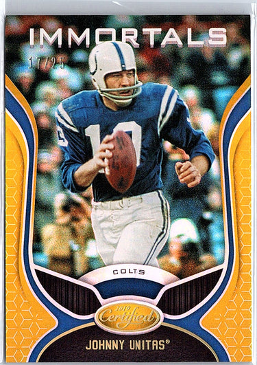 2019 Panini Certified #116 Johnny Unitas Mirror Gold #/25