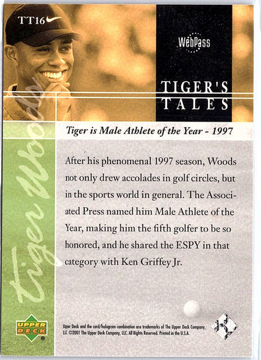 2001 Upper Deck #TT16 Tiger Woods Tiger's Tales