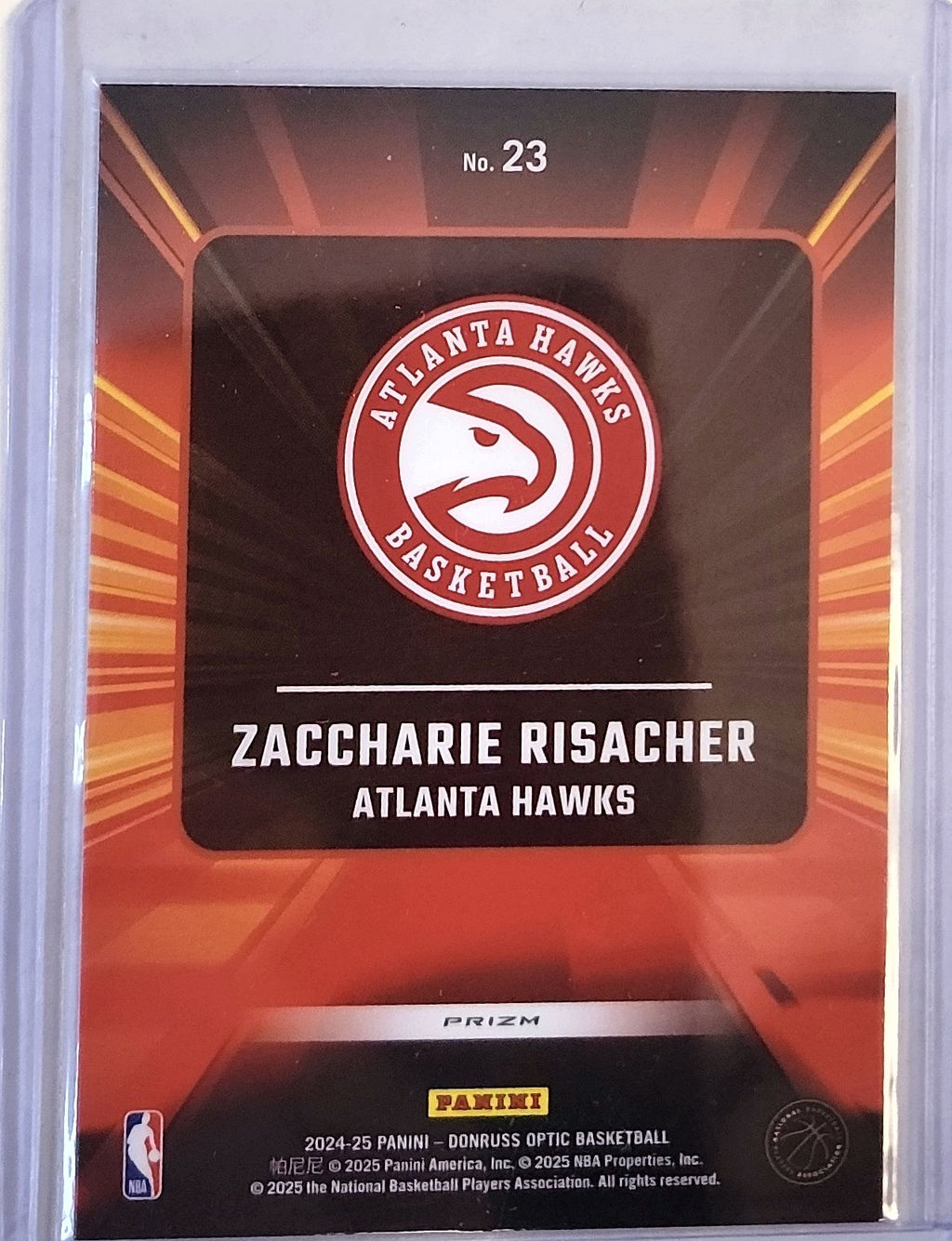 2024-25 Donruss Optic #23 Zaccharie Risacher Express Lane Holo
