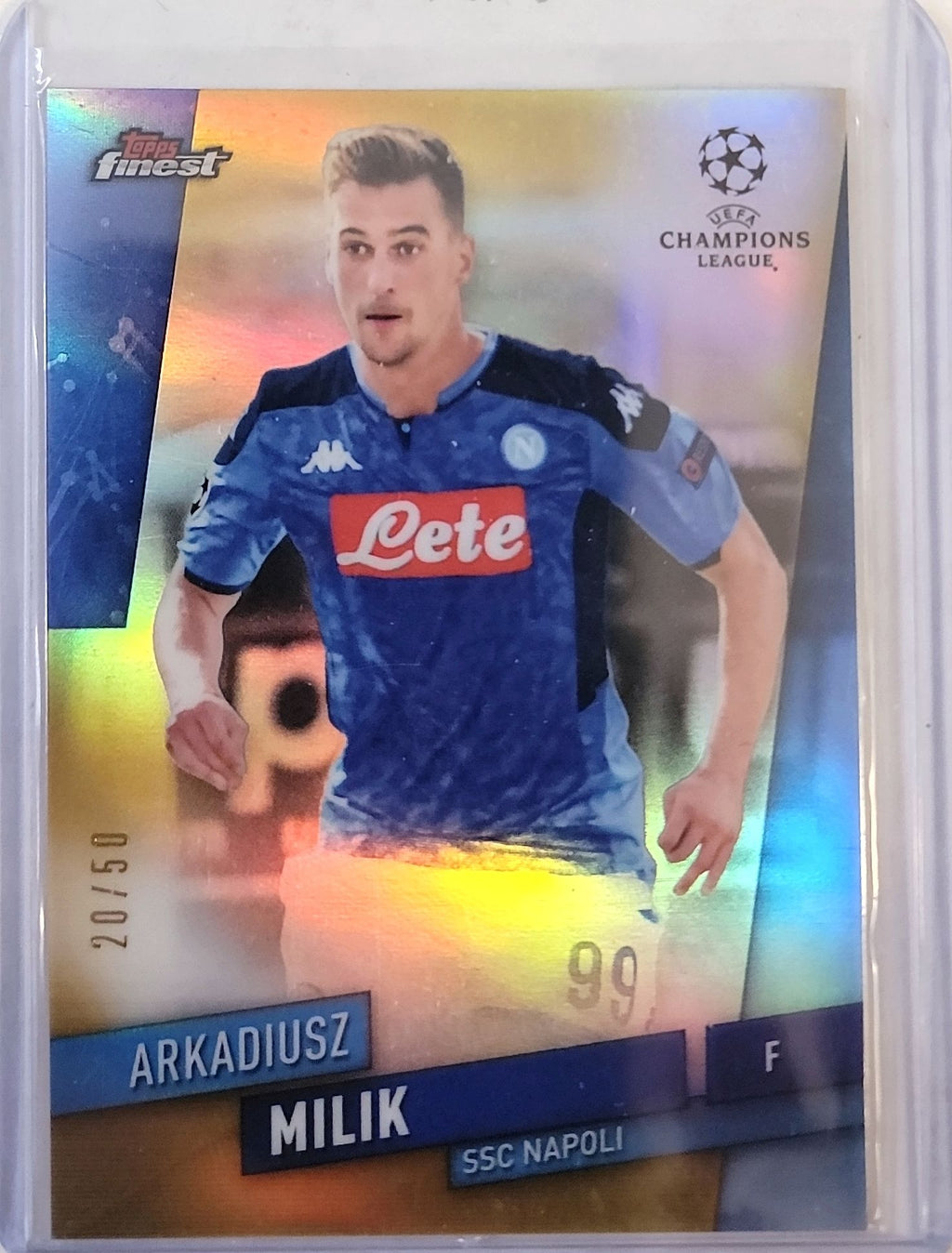 2019-20 Topps Finest UEFA Champions League #3 Arkadiusz Milik Gold #/50