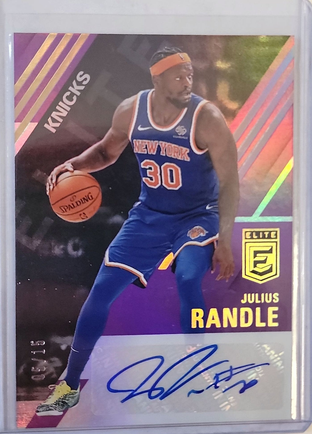2020-21 Panini Donruss Elite #ES-JRA Julius Randle Elite Signatures Purple #/15