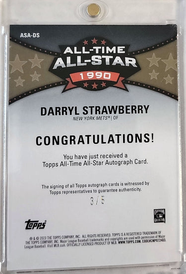 2023 Topps All-Time All Star Darryl Strawberry Auto /5