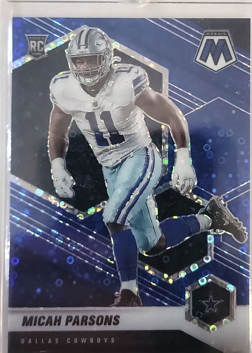 2021 Panini Mosaic #362 Micah Parsons No Huddle Prizm Blue #/75