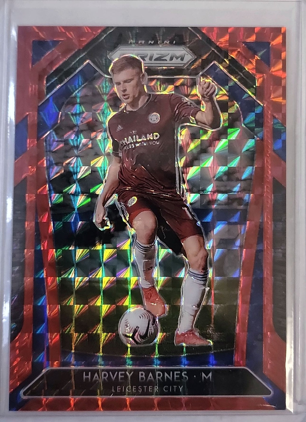 2020-21 Panini Prizm Premier League #130 Harvey Barnes Red Mosaic Prizm #/159