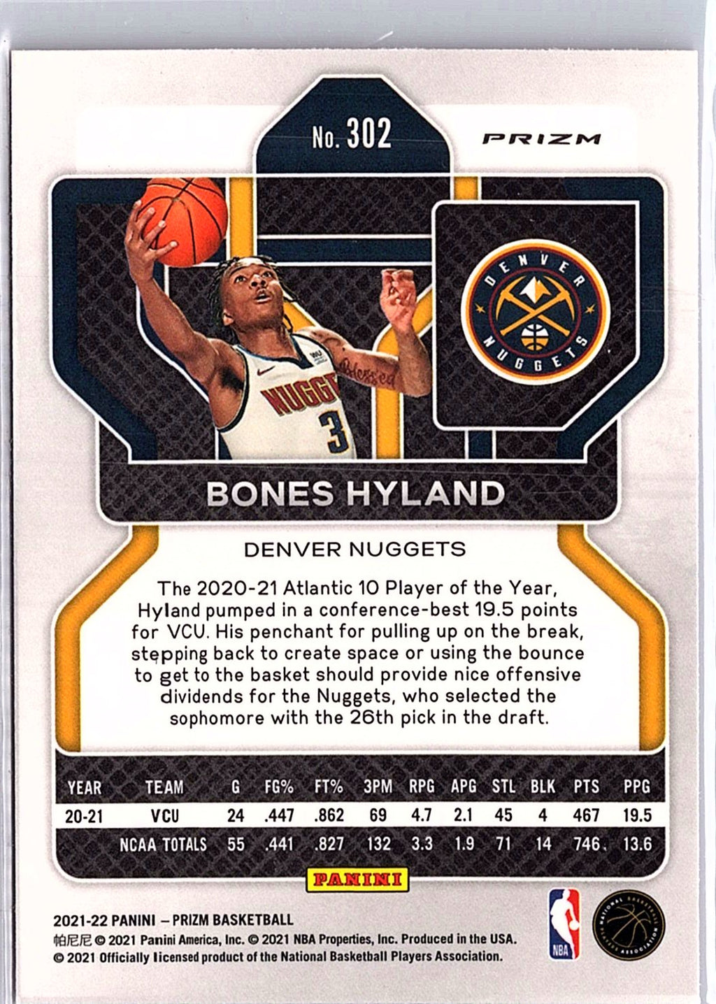 2021-22 Panini Prizm #302 Bones Hyland Pink Ice
