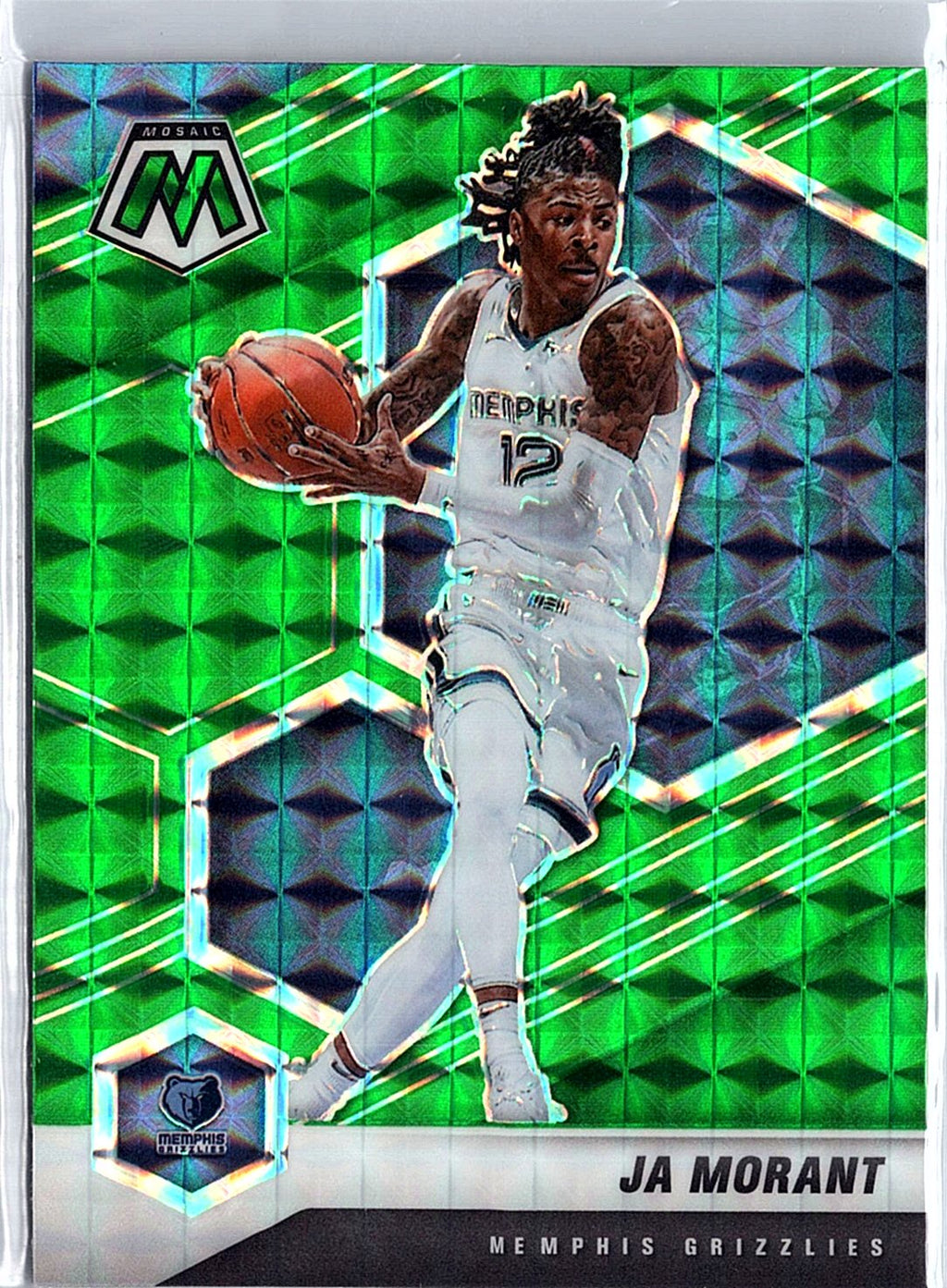 2020-21 Panini Mosaic #40 Ja Morant Mosaic Green