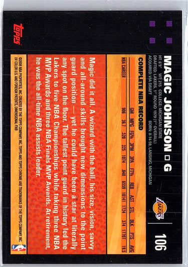 2007-08 Topps Chrome #106 Magic Johnson