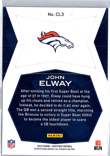 2015 Panini Certified #CL3 John Elway Legends