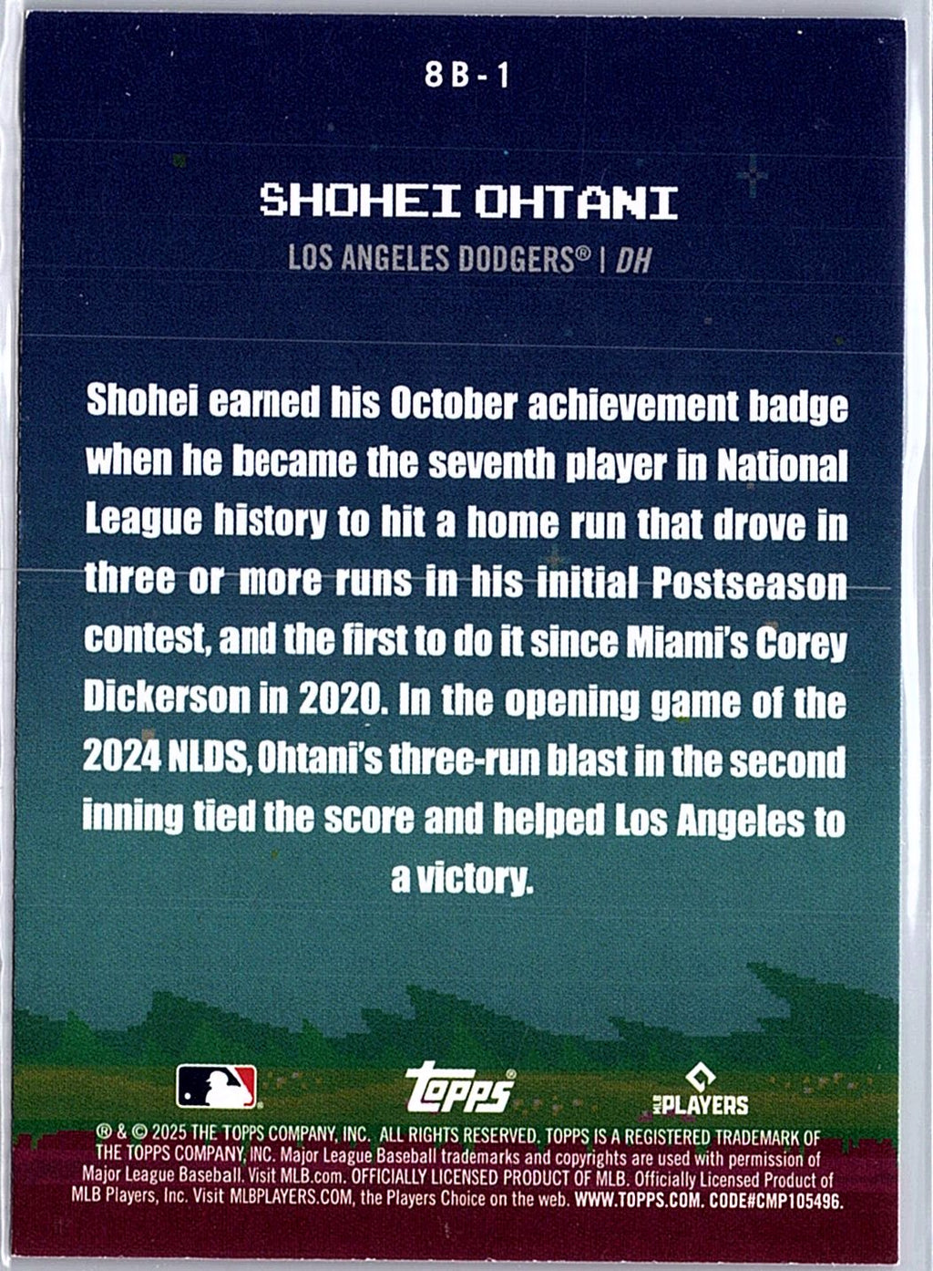 2025 Topps #8B-1 Shohei Ohtani 8-Bit Ballers