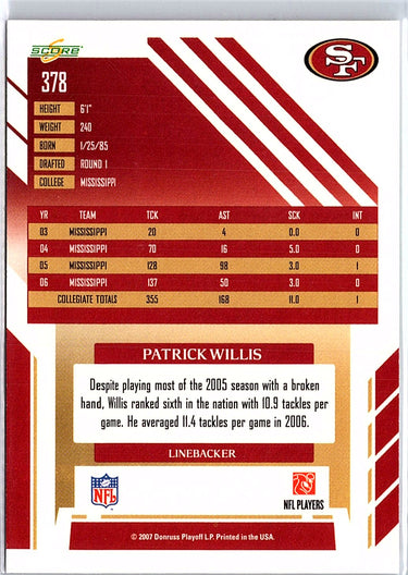 2007 Score #378 Patrick Willis