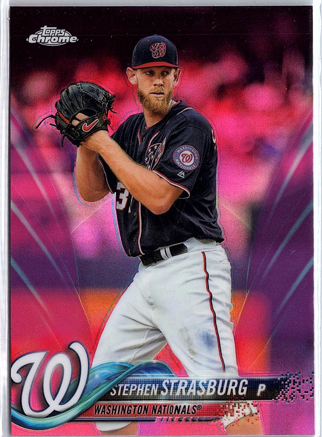 2018 Topps Holiday #HMW49 Stephen Strasburg Pink Refractor