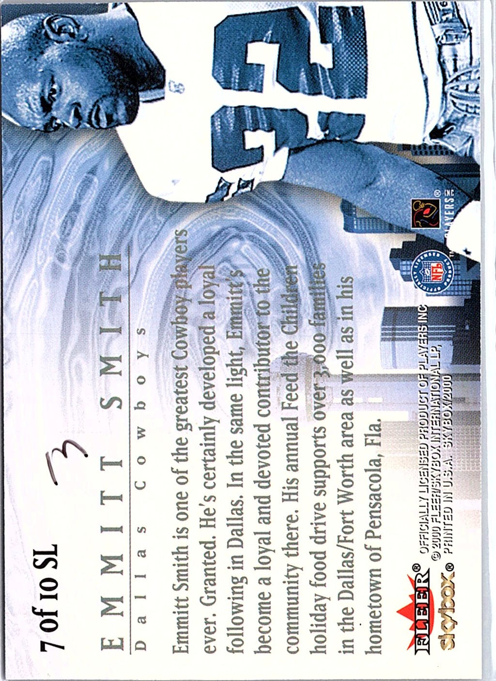 2000 SkyBox #7 SL Emmitt Smith Skylines