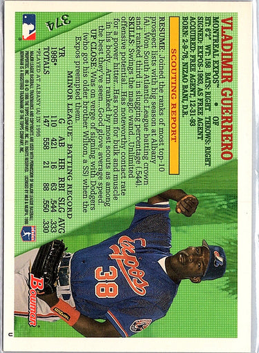 1996 Bowman #374 Vladimir Guerrero