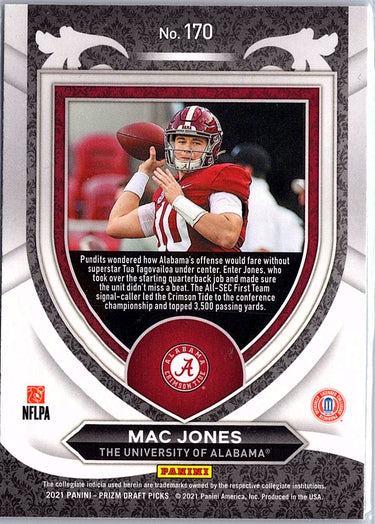 2021 Panini Prizm Draft Picks Collegiate #170 Mac Jones