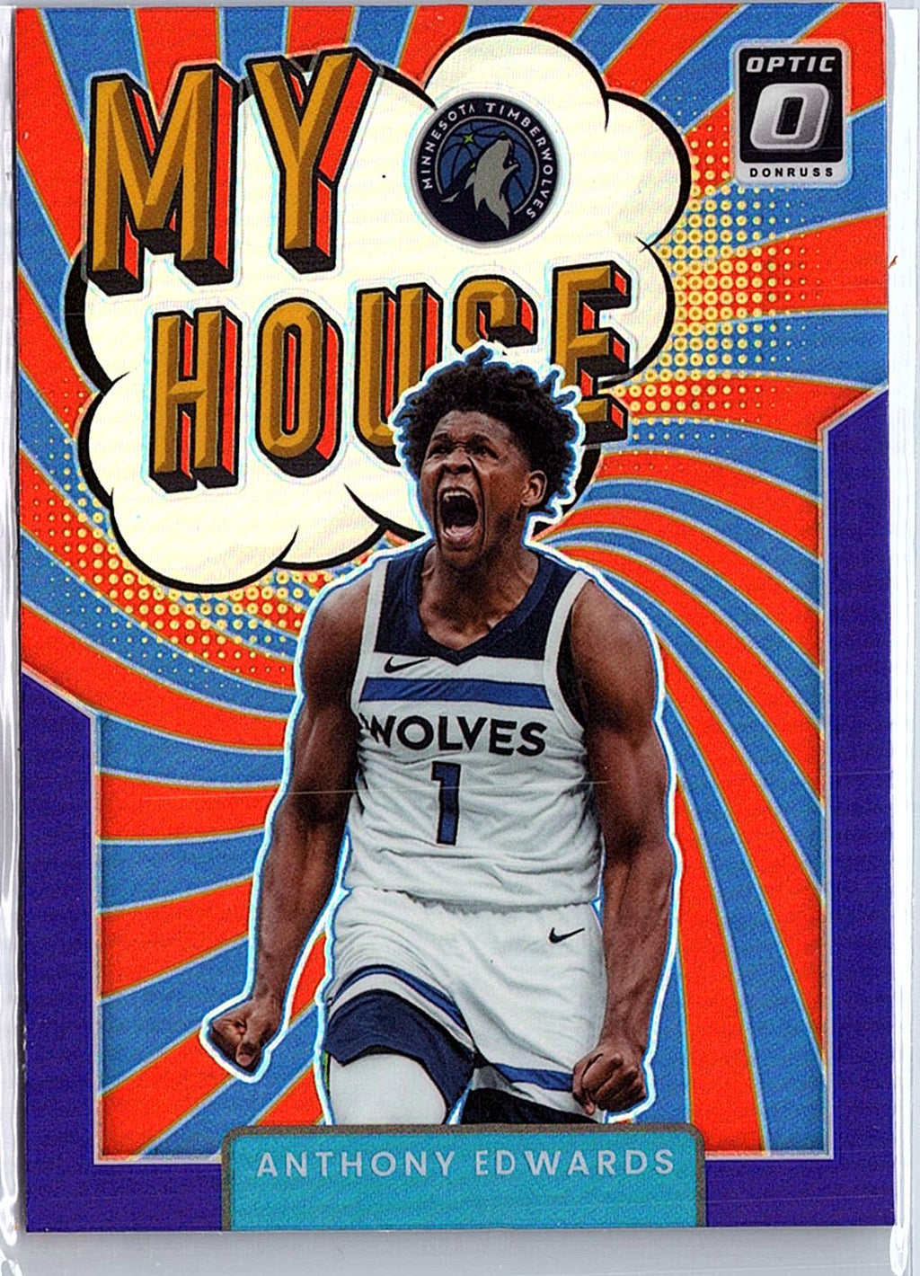 2021-22 Donruss Optic #9 Anthony Edwards My House Purple