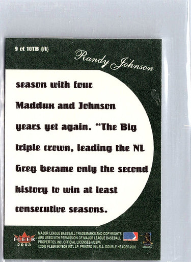 2003 Fleer Double Header #9 TB (A) Randy Johnson Twin Bill