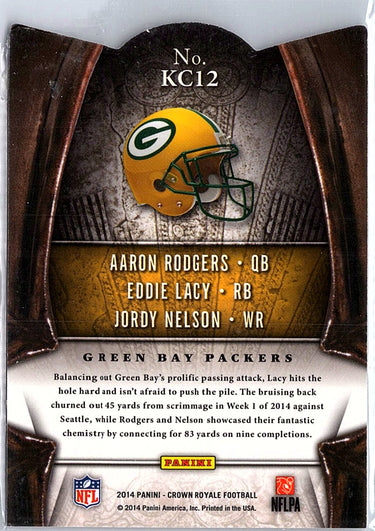 2014 Panini Crown Royale Jordy Nelson Aaron Rodgers Eddie Lacy The King's Court